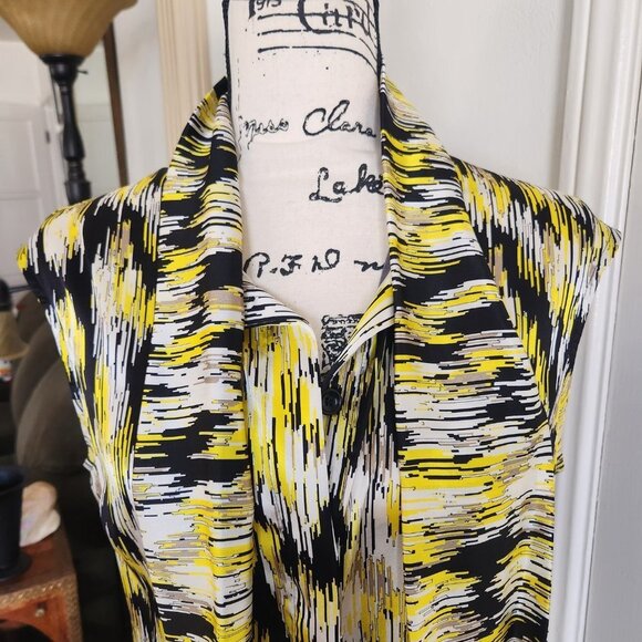 Buchanan and Kang Striking Blouse with Self Tie at Neck Sz 6 - Picture 3 of 11